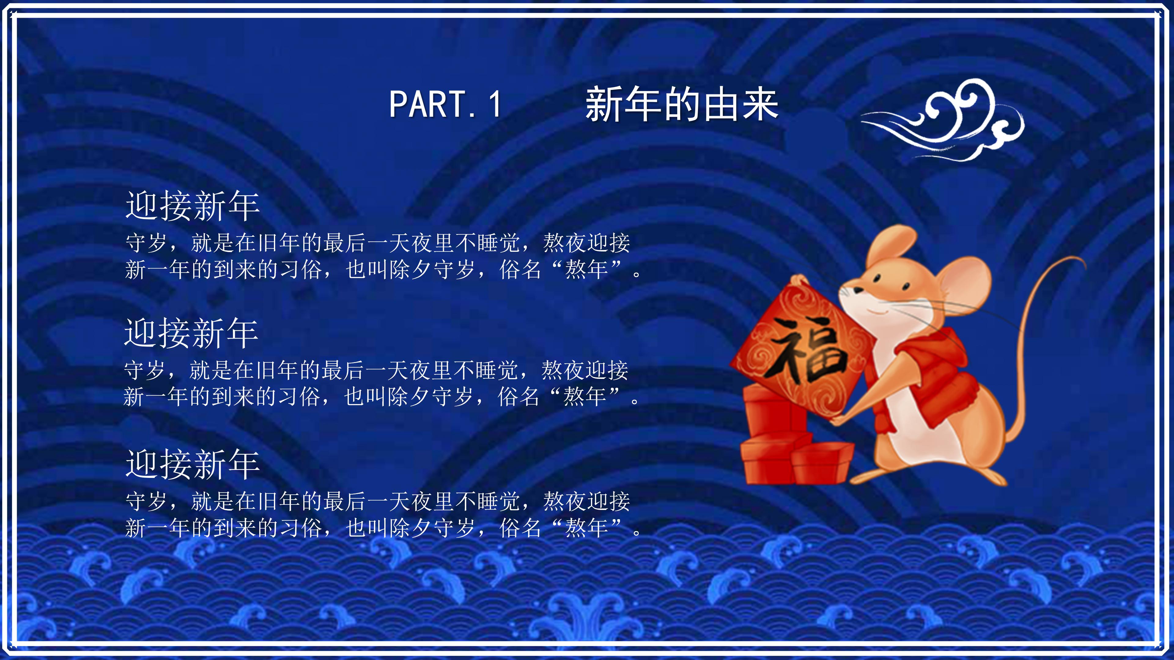 鼠年祝贺春节ppt模板
