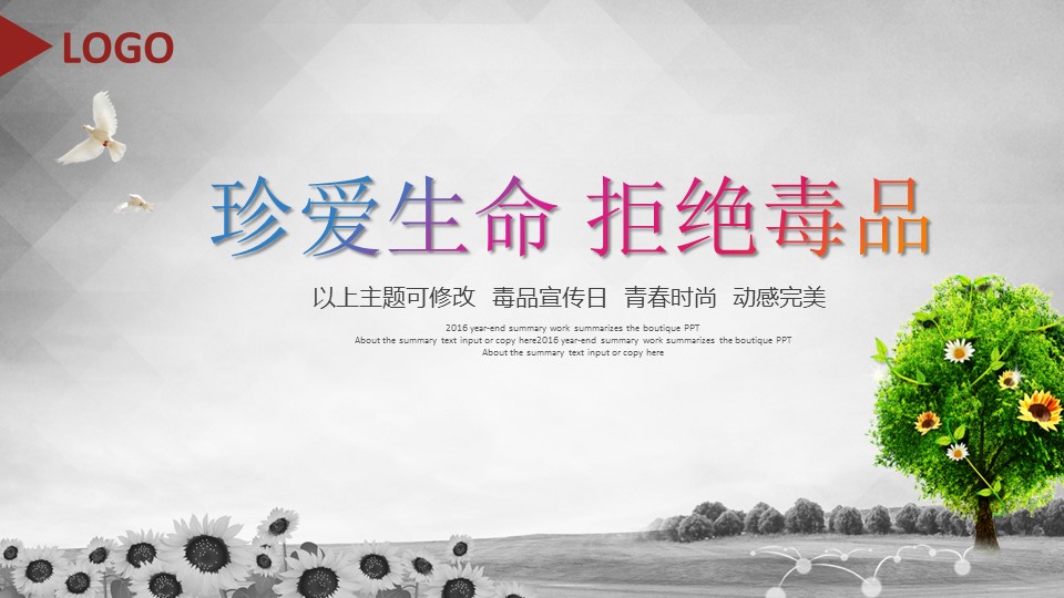 珍爱生命，拒绝毒品ppt教育模板