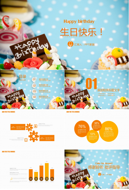 祝福生日快乐ppt模板