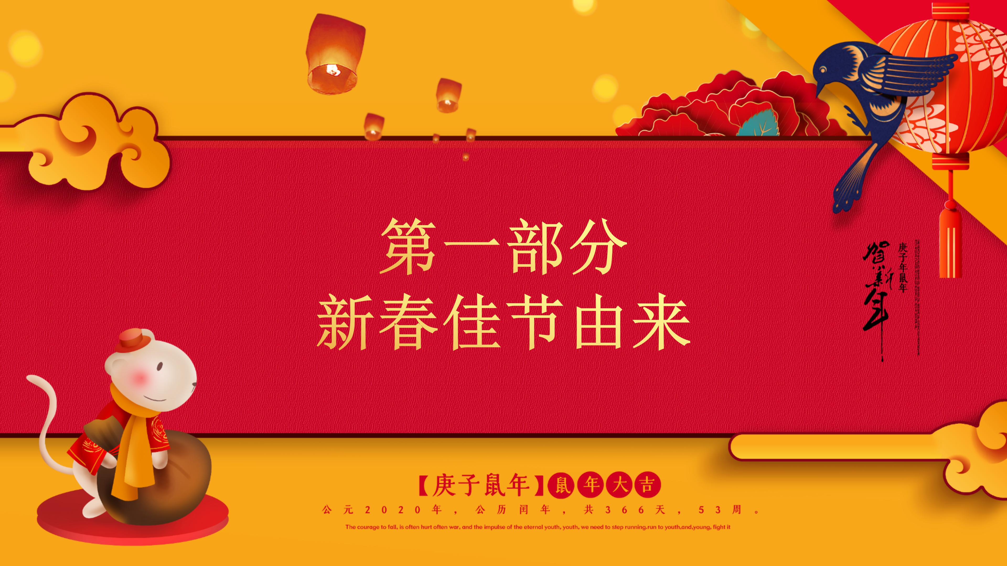 鼠年大吉恭贺新春ppt模板