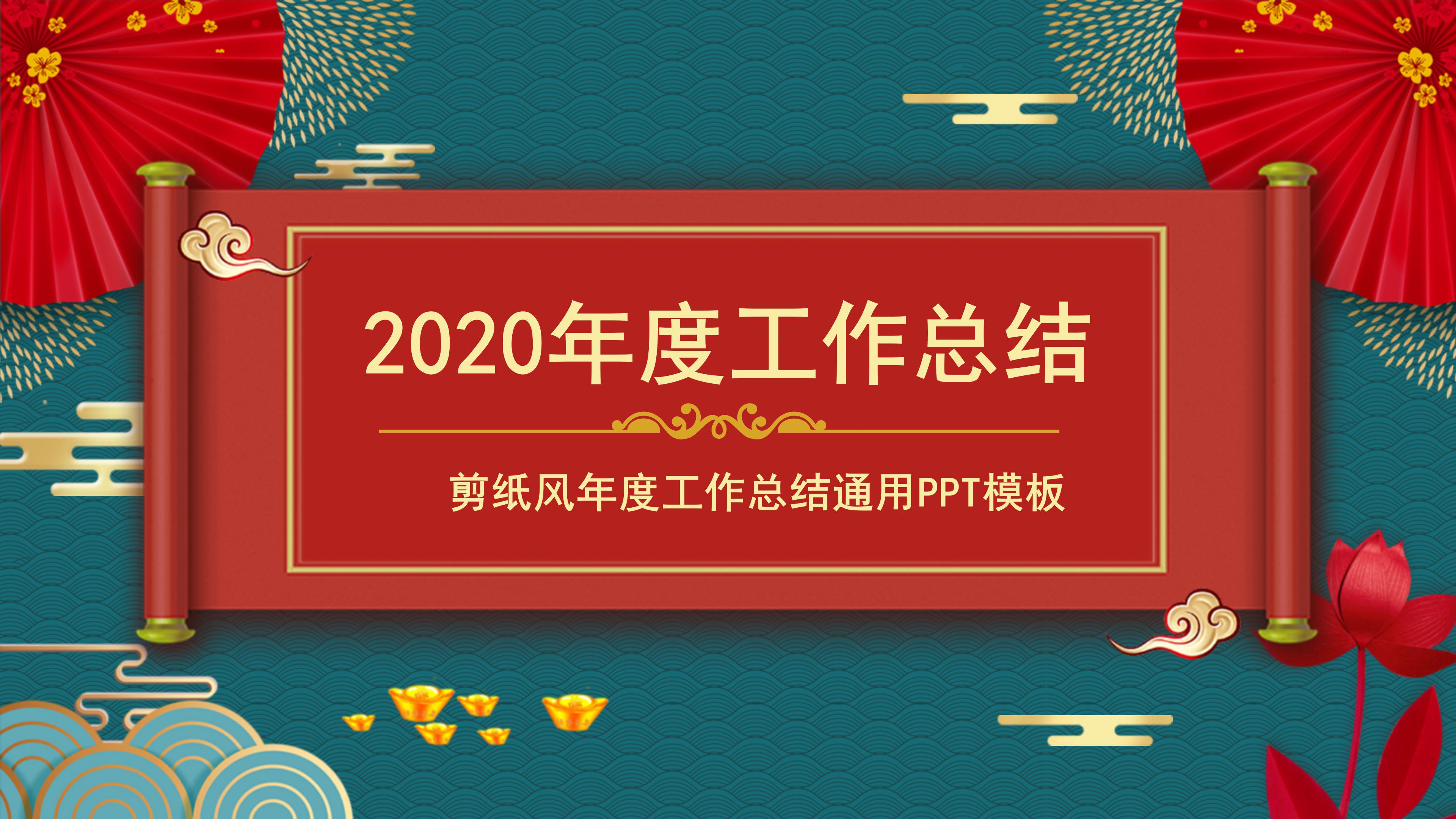 鼠年年度工作总结ppt模板