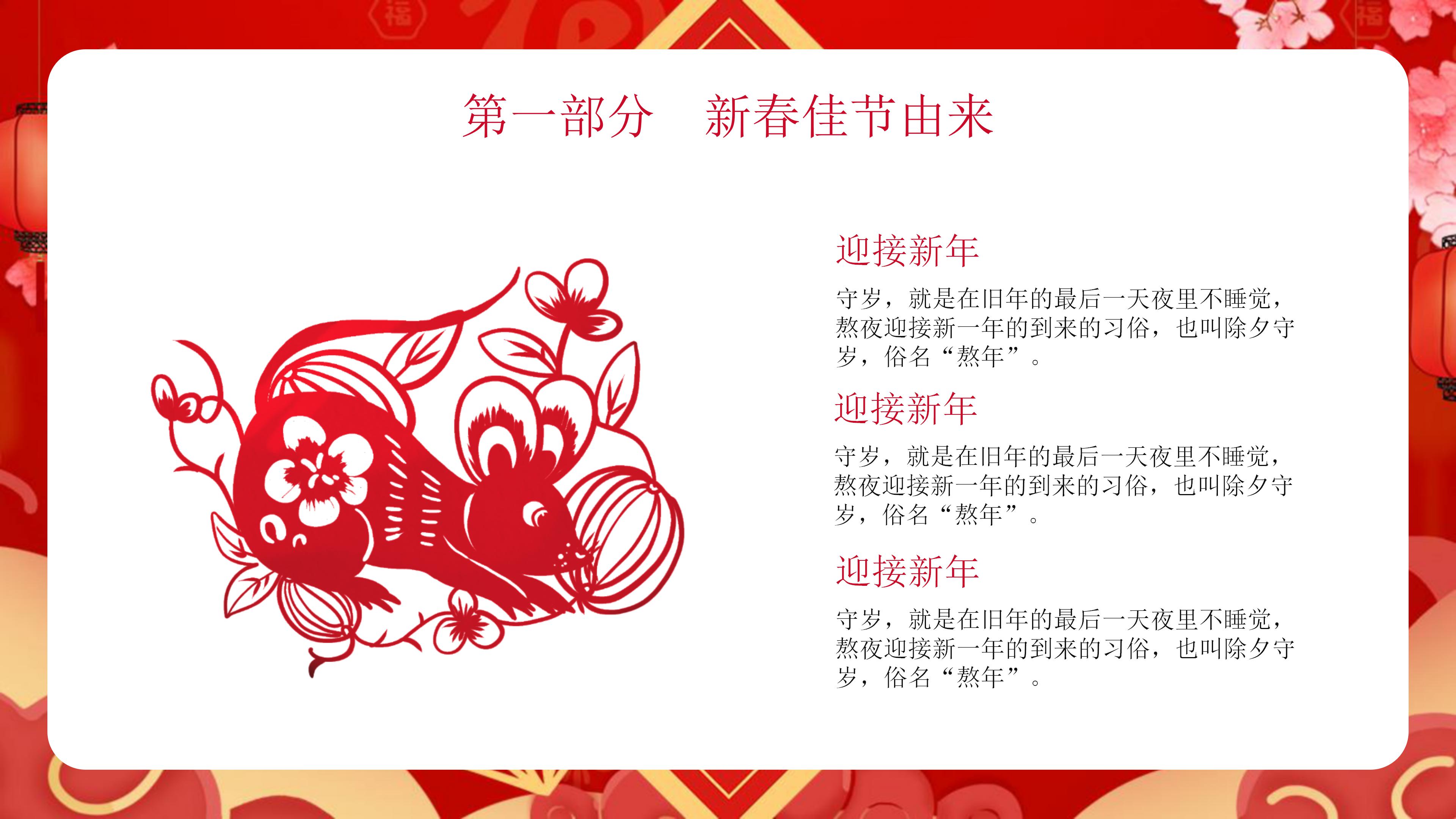 鼠年大吉恭贺新春ppt模板