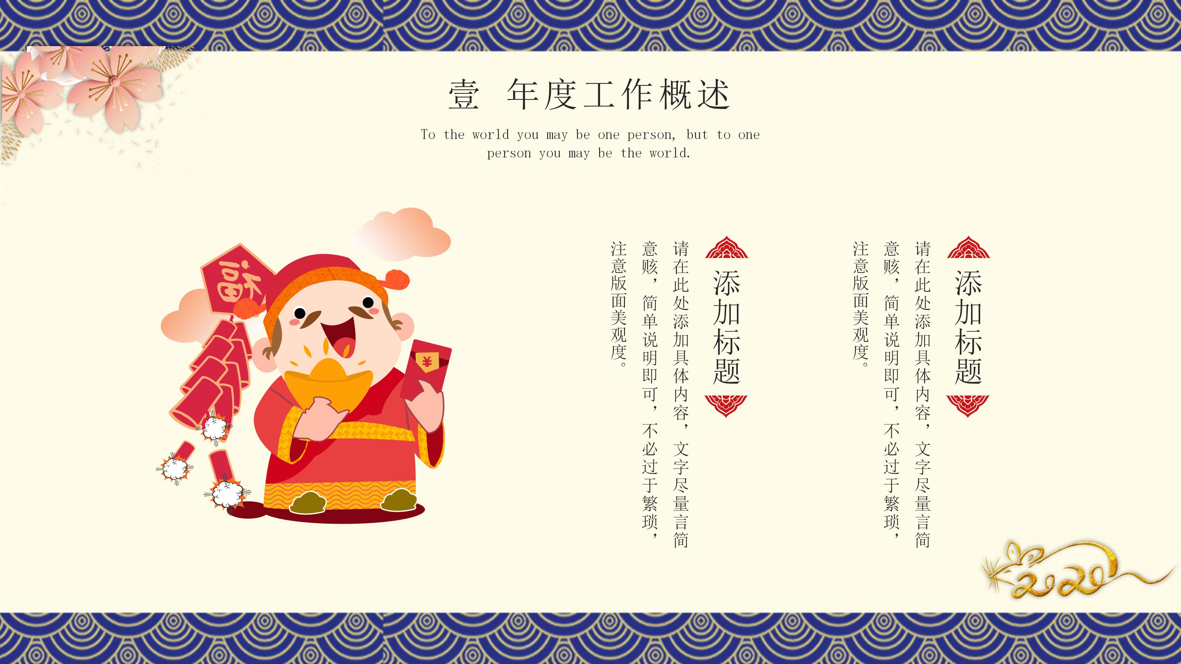 鼠年年度工作总结ppt模板