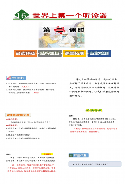 世界上第一个听诊器第二课时ppt模板