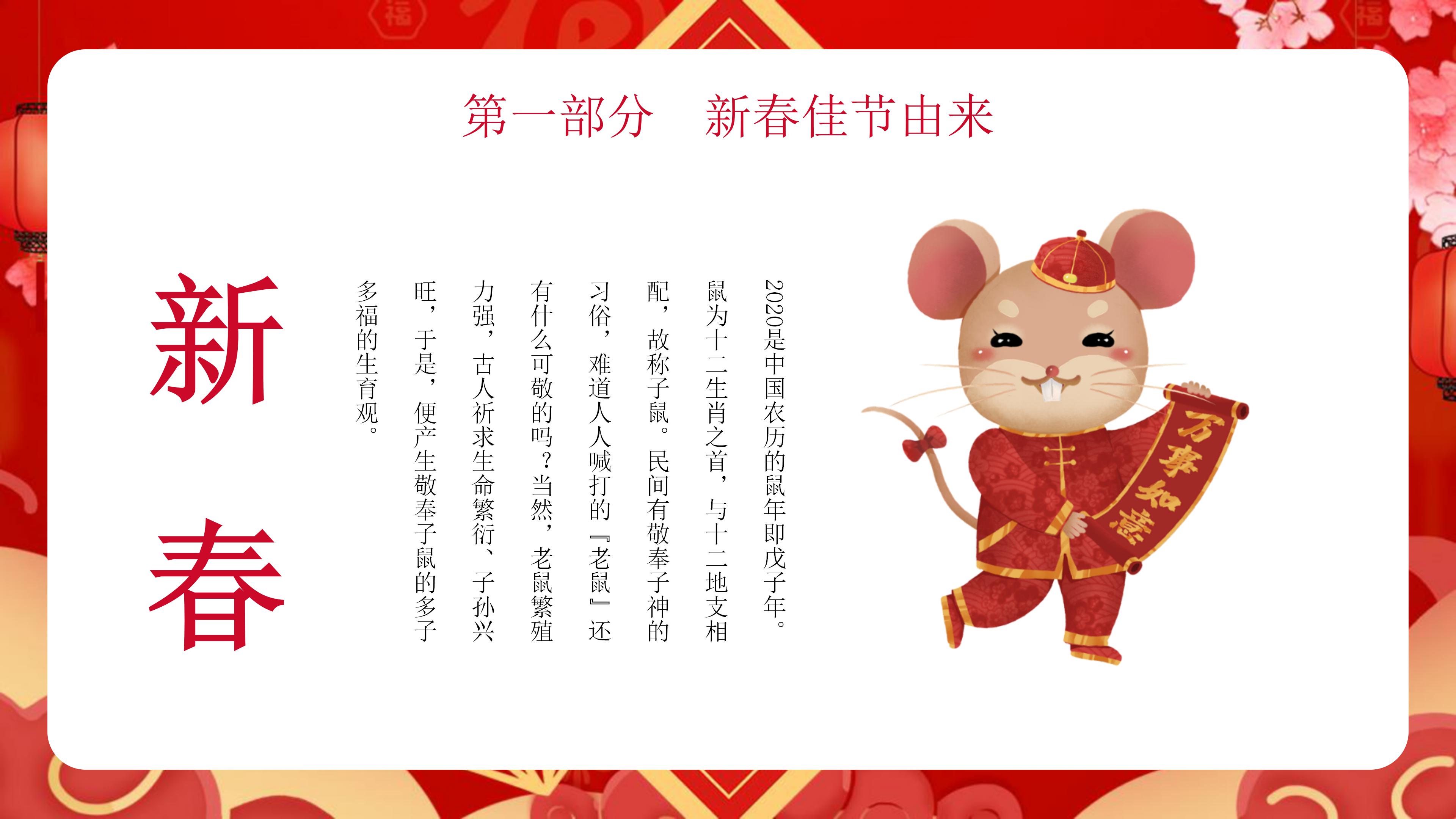 鼠年大吉恭贺新春ppt模板