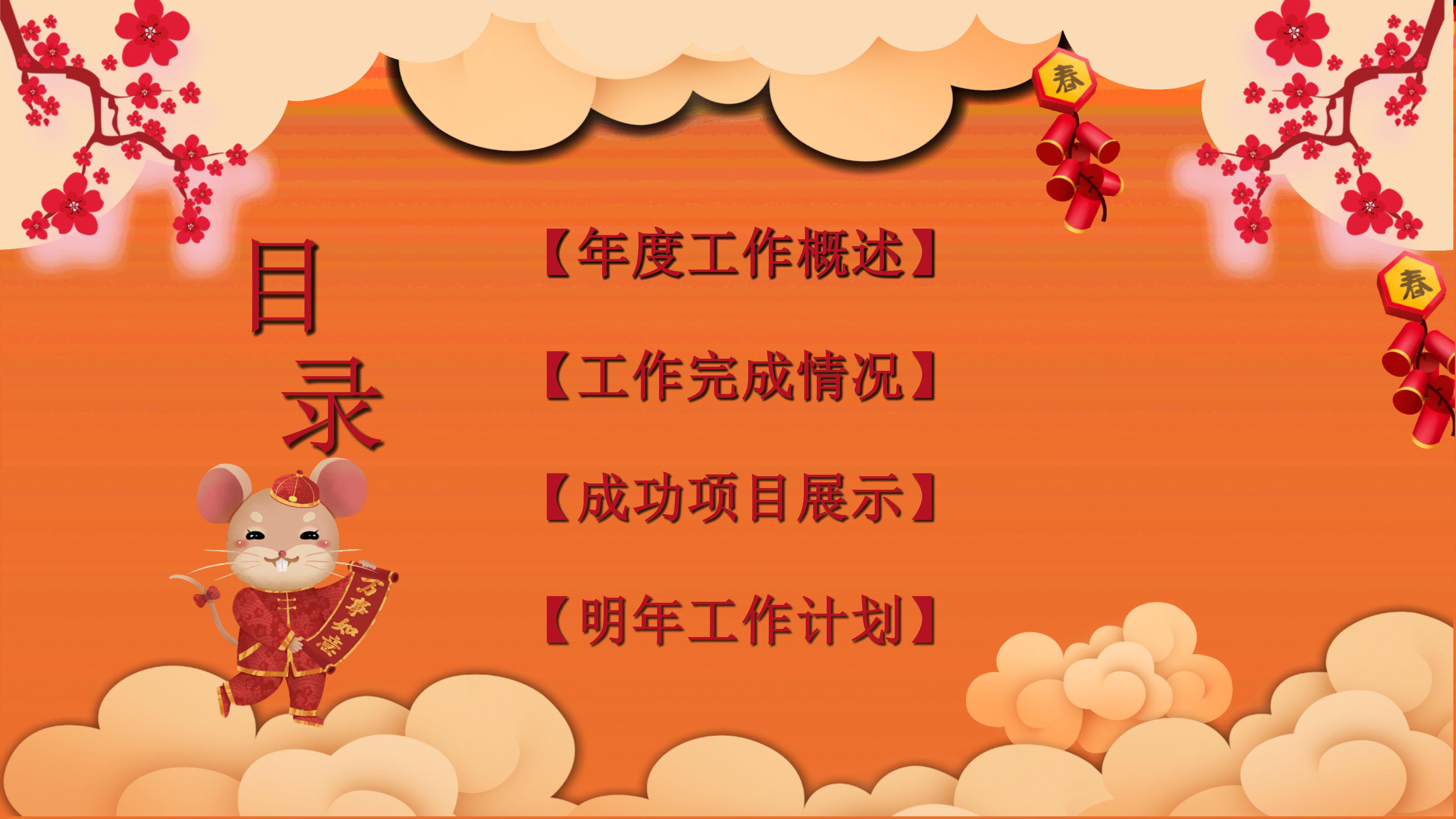 鼠年公司年终总结ppt模板
