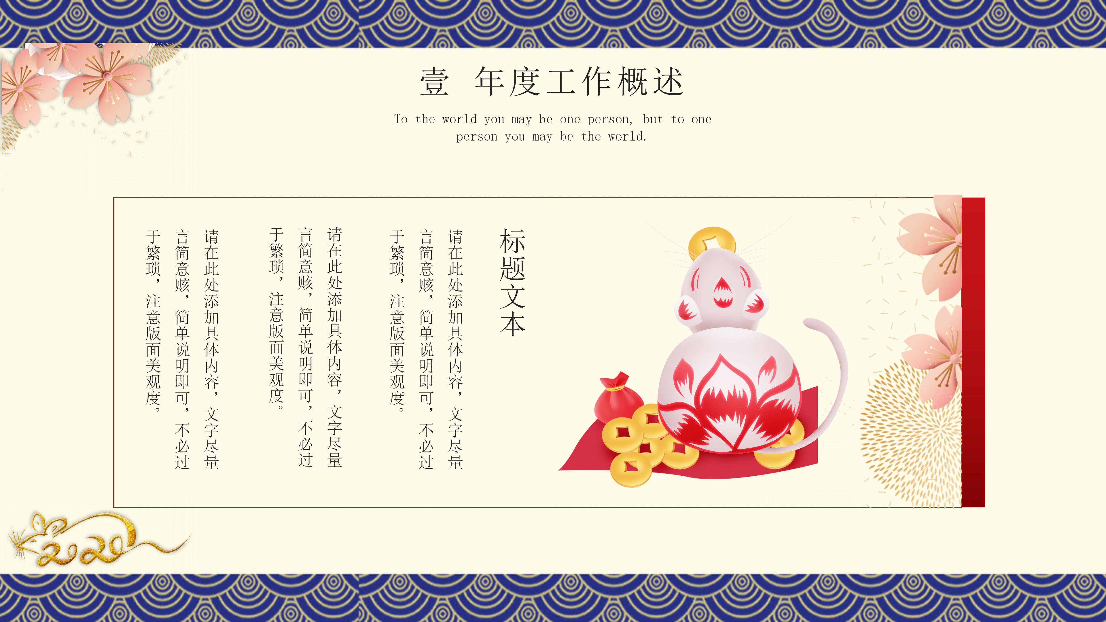 鼠年年度工作总结ppt模板