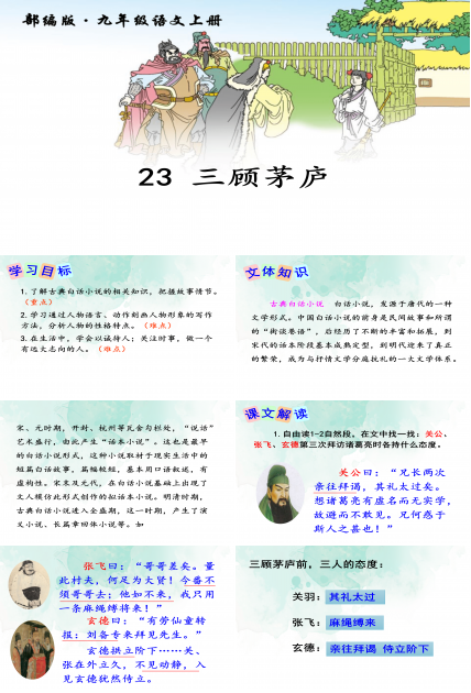 北师大版三顾茅庐ppt模板