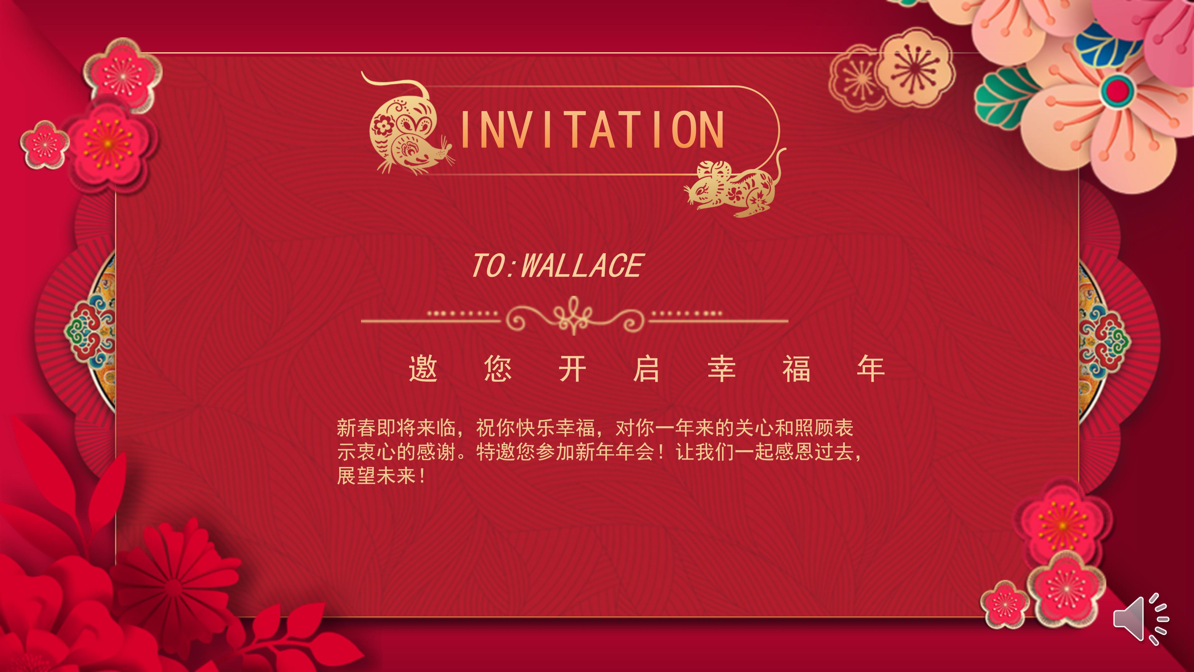 鼠年春节背景ppt模板