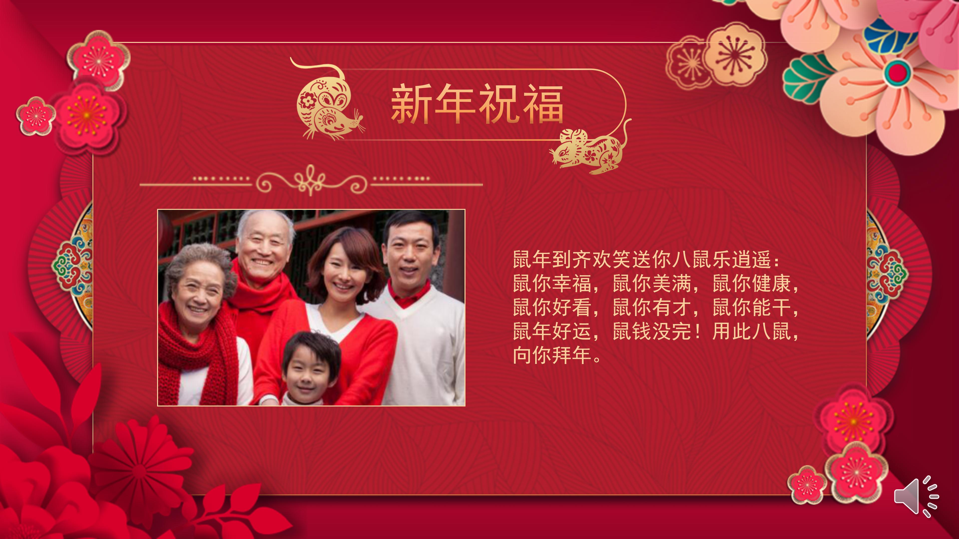 鼠年春节背景ppt模板