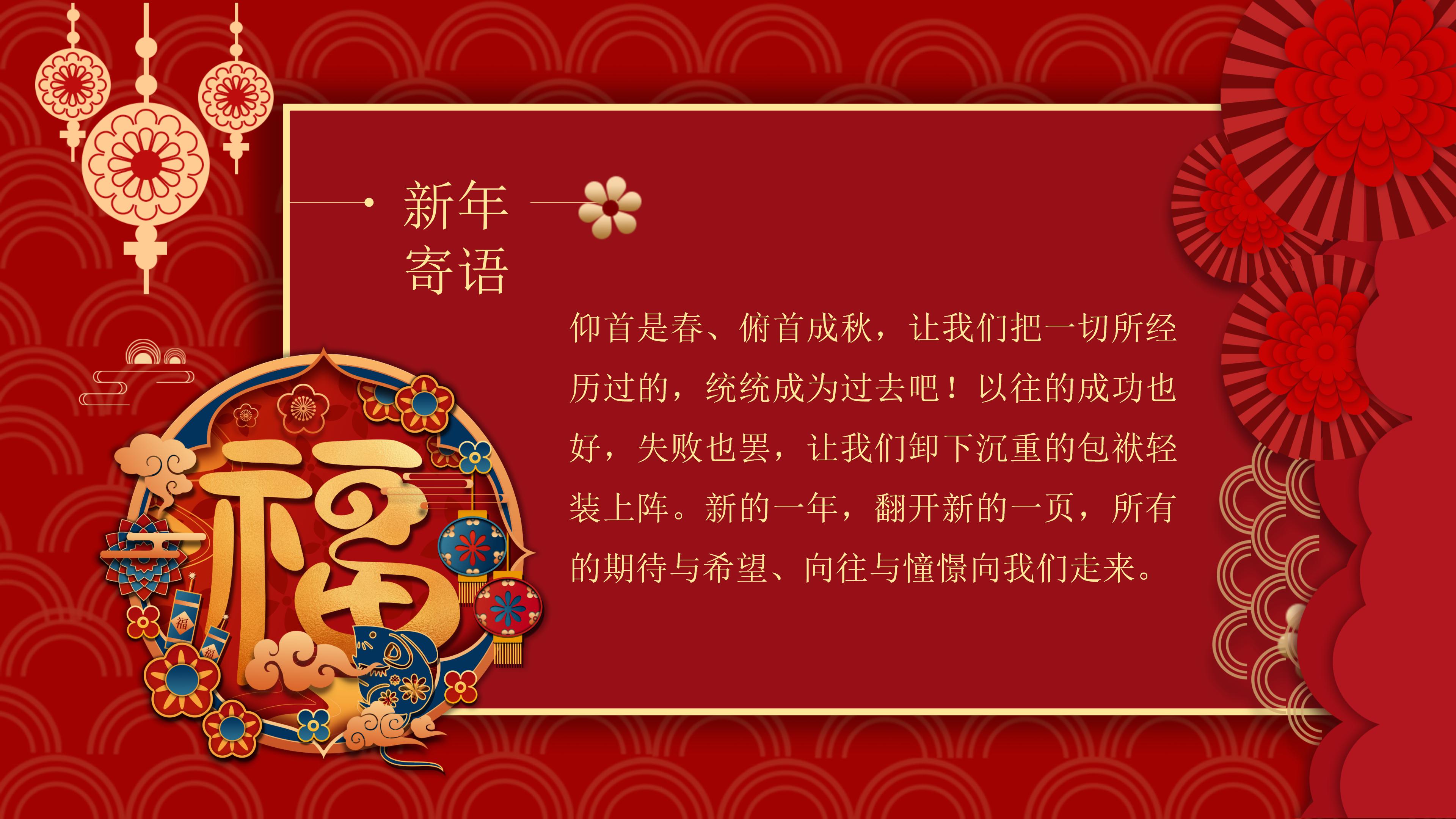 鼠年新年寄语ppt模板