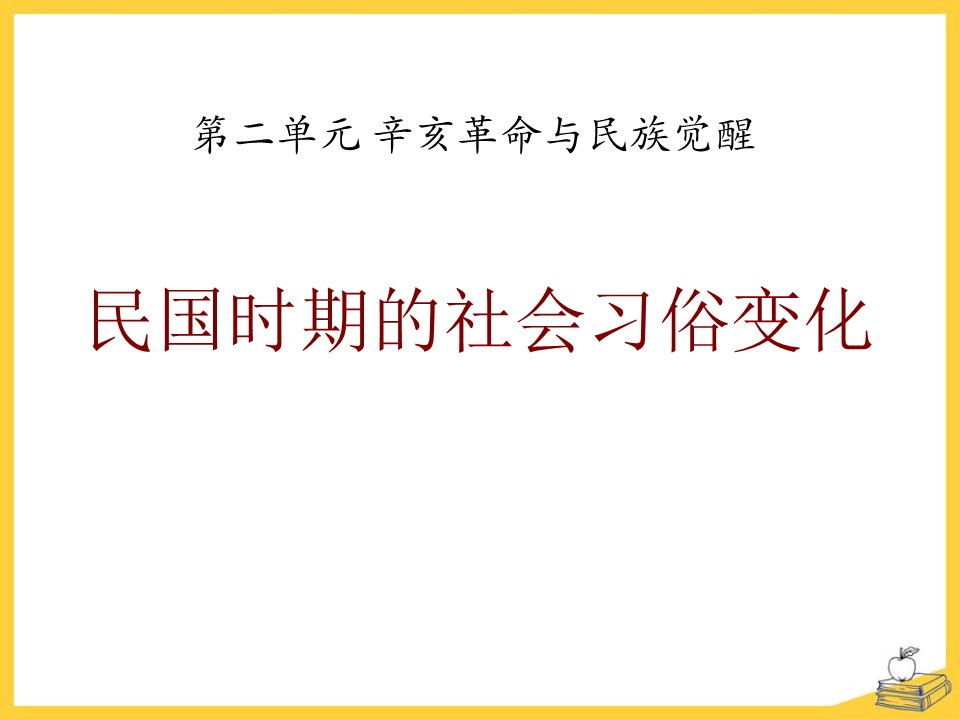 民国时期的社会习俗变化课件ppt模板