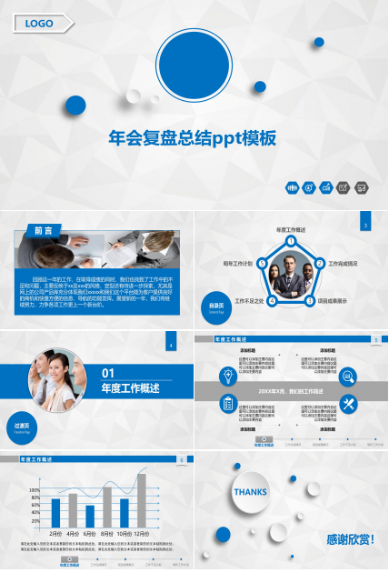 年会复盘总结ppt模板