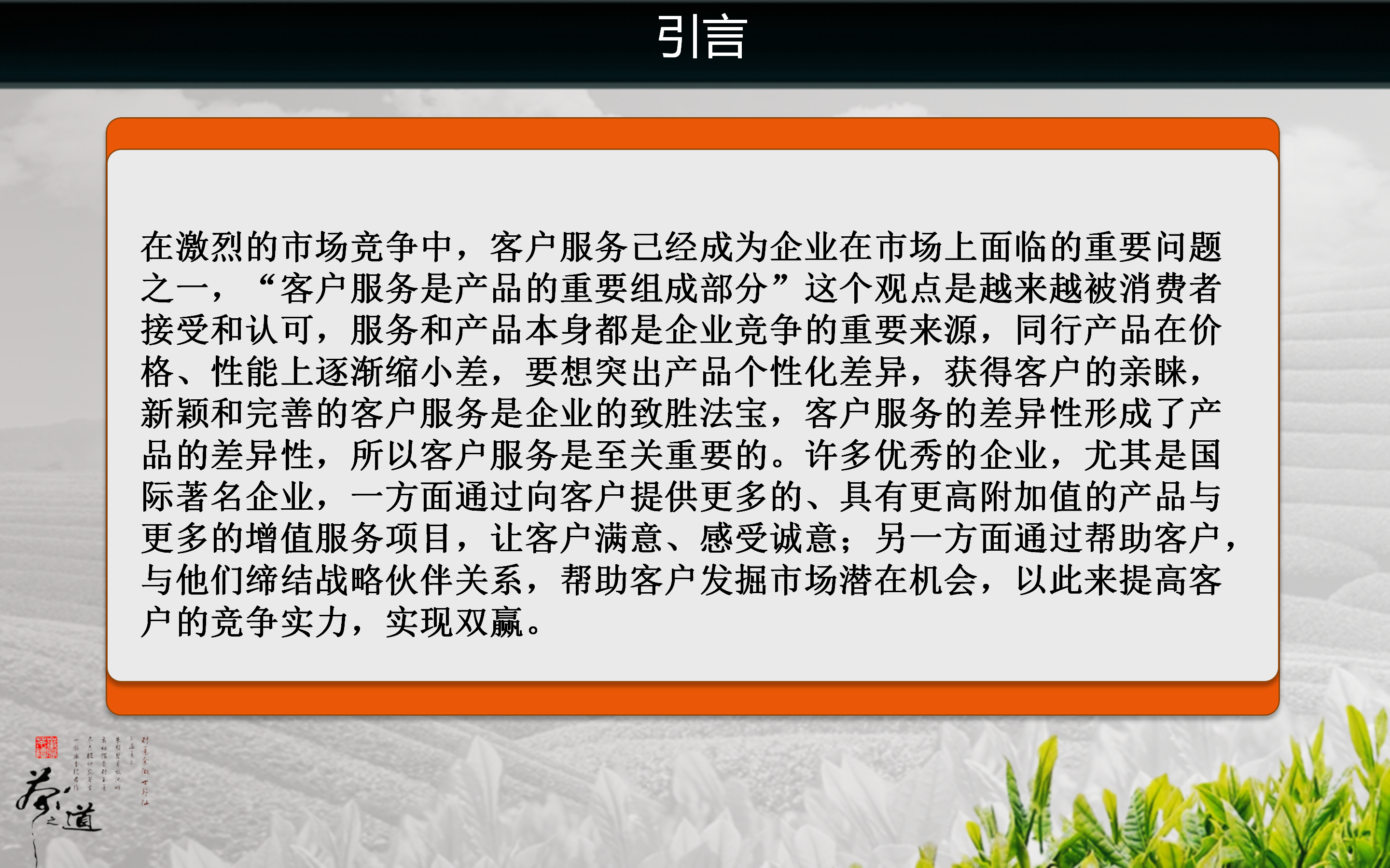 客户服务理念ppt模板