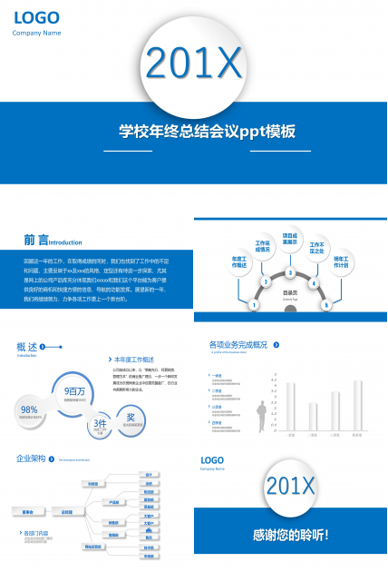学校年终总结会议ppt模板
