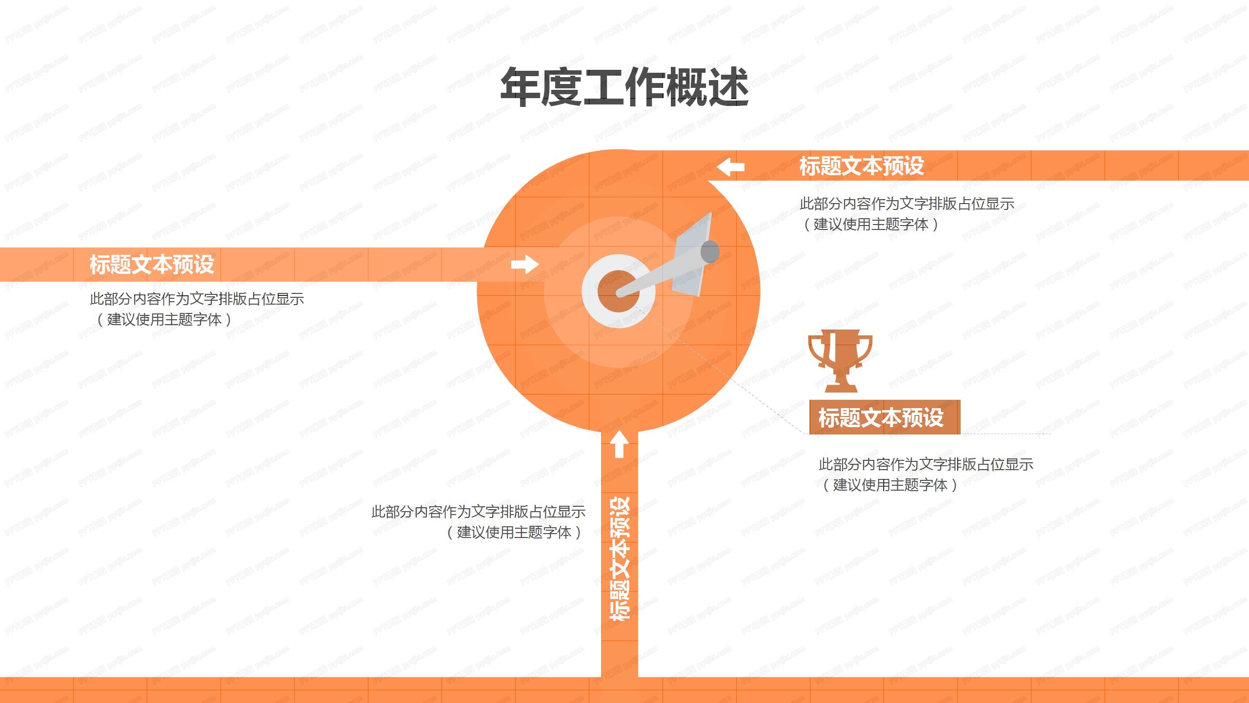橙色简约人事工作总结汇报ppt模板
