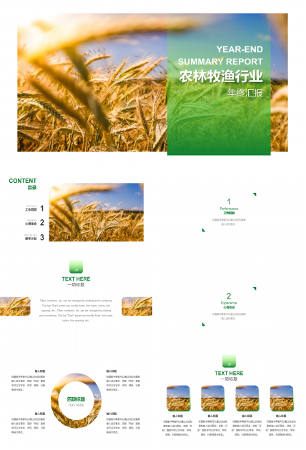 农业年终总结PPT模板