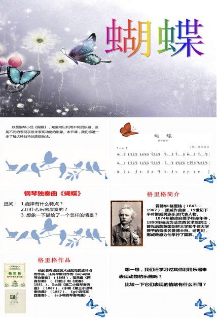 蝴蝶七年级下册课件ppt模板