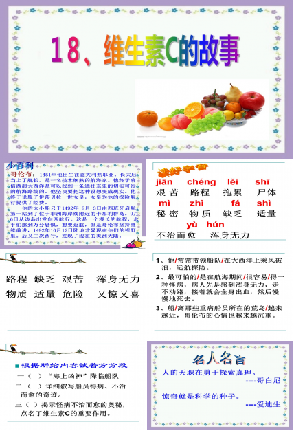 维生素C的故事ppt模板