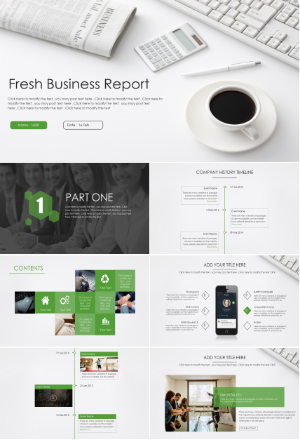 小清新商务范欧美风PPT模板