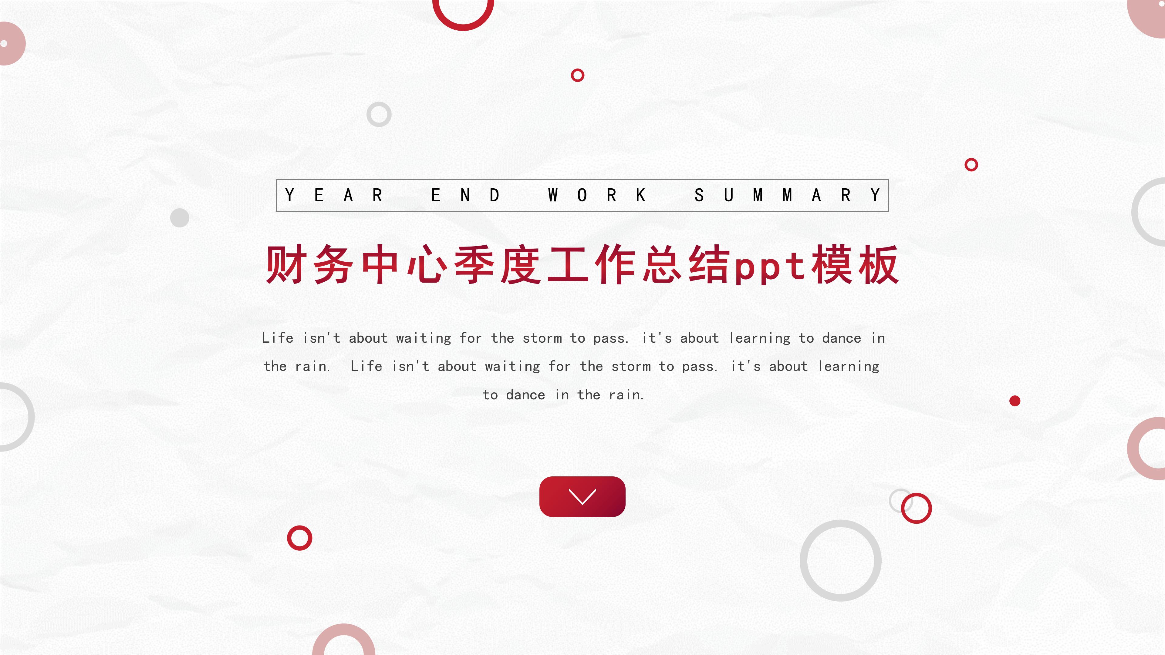 财务中心季度工作总结ppt模板