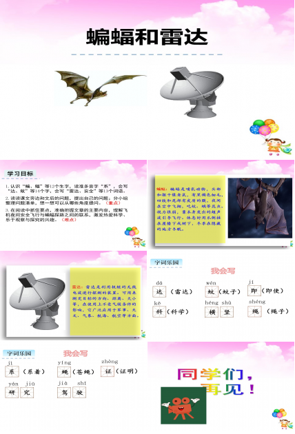 蝙蝠和雷达课件ppt模板