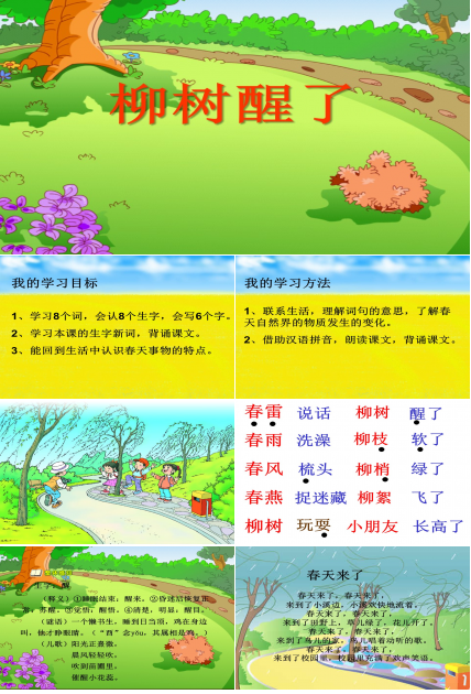 柳树醒了ppt模板