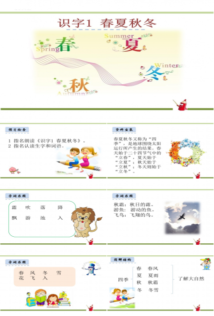 春夏秋冬ppt模板