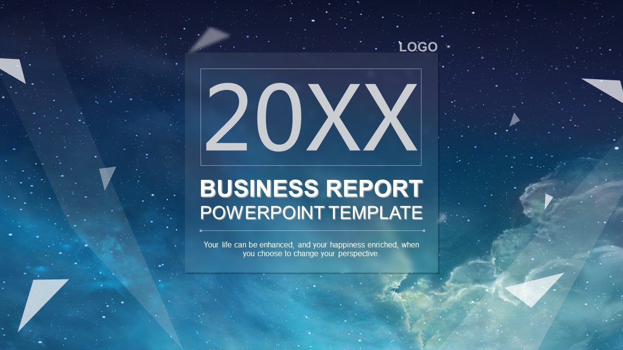 蓝色的天空个人总结ppt模板