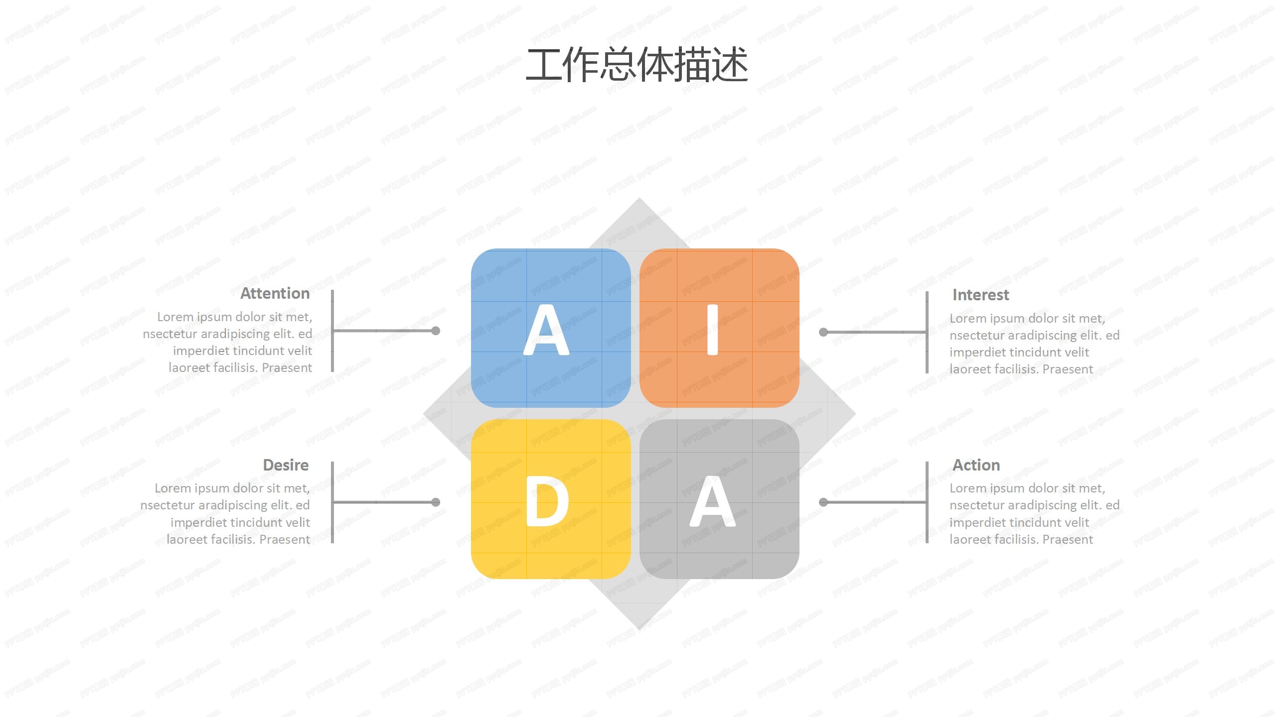 彩色板块产品经理工作计划ppt模板