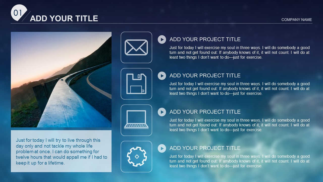 蓝色的天空个人总结ppt模板