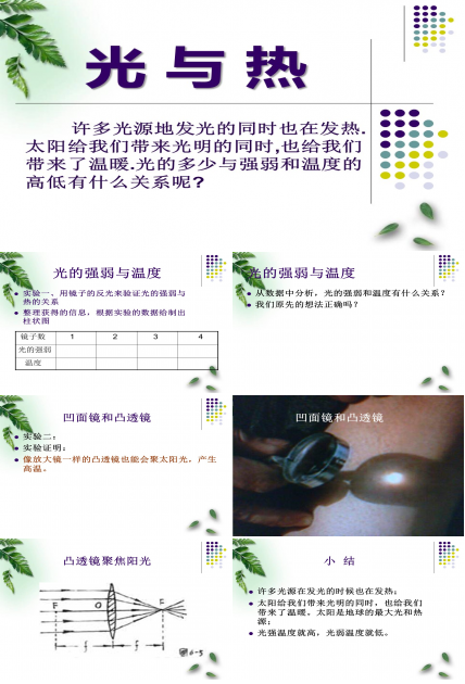 物理课件五年级科学光与热ppt模板