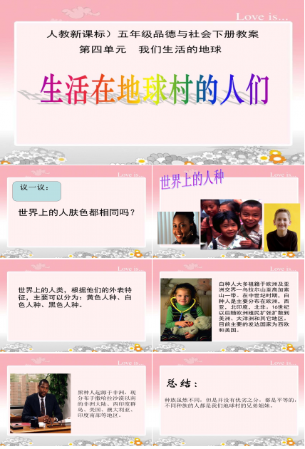 生活在地球村的人们ppt模板