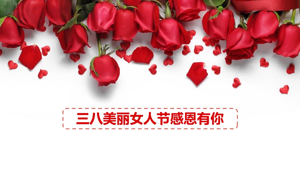 玫瑰花瓣ppt模板