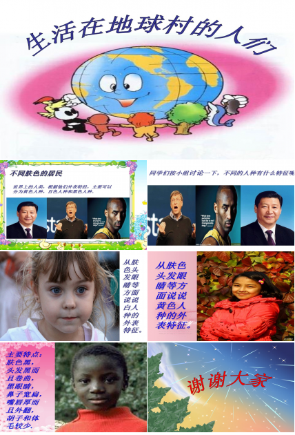 生活在地球村的人们ppt模板