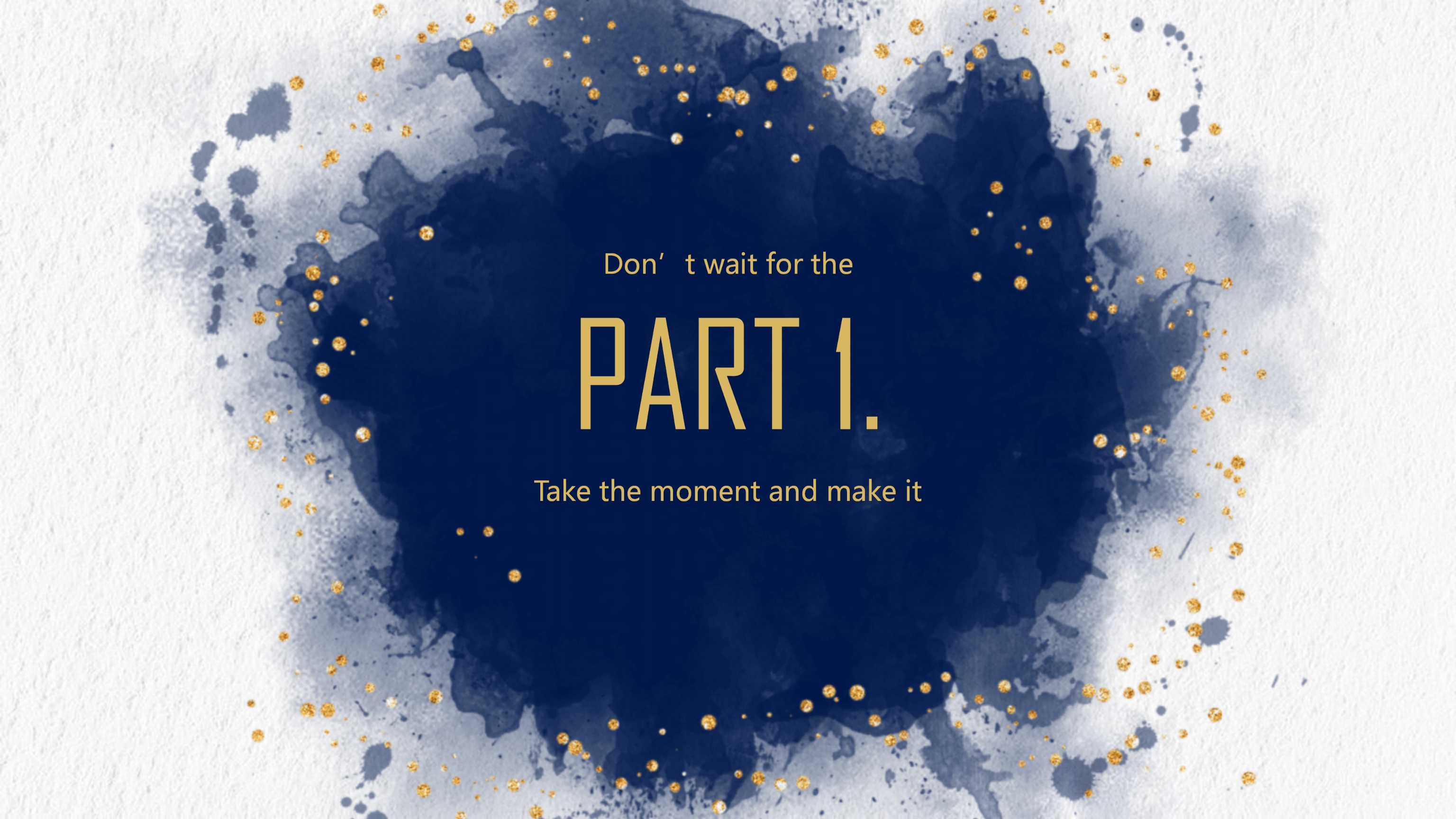 唯美创意蓝色墨迹PPT模板