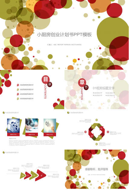 小厨房创业计划书ppt模板