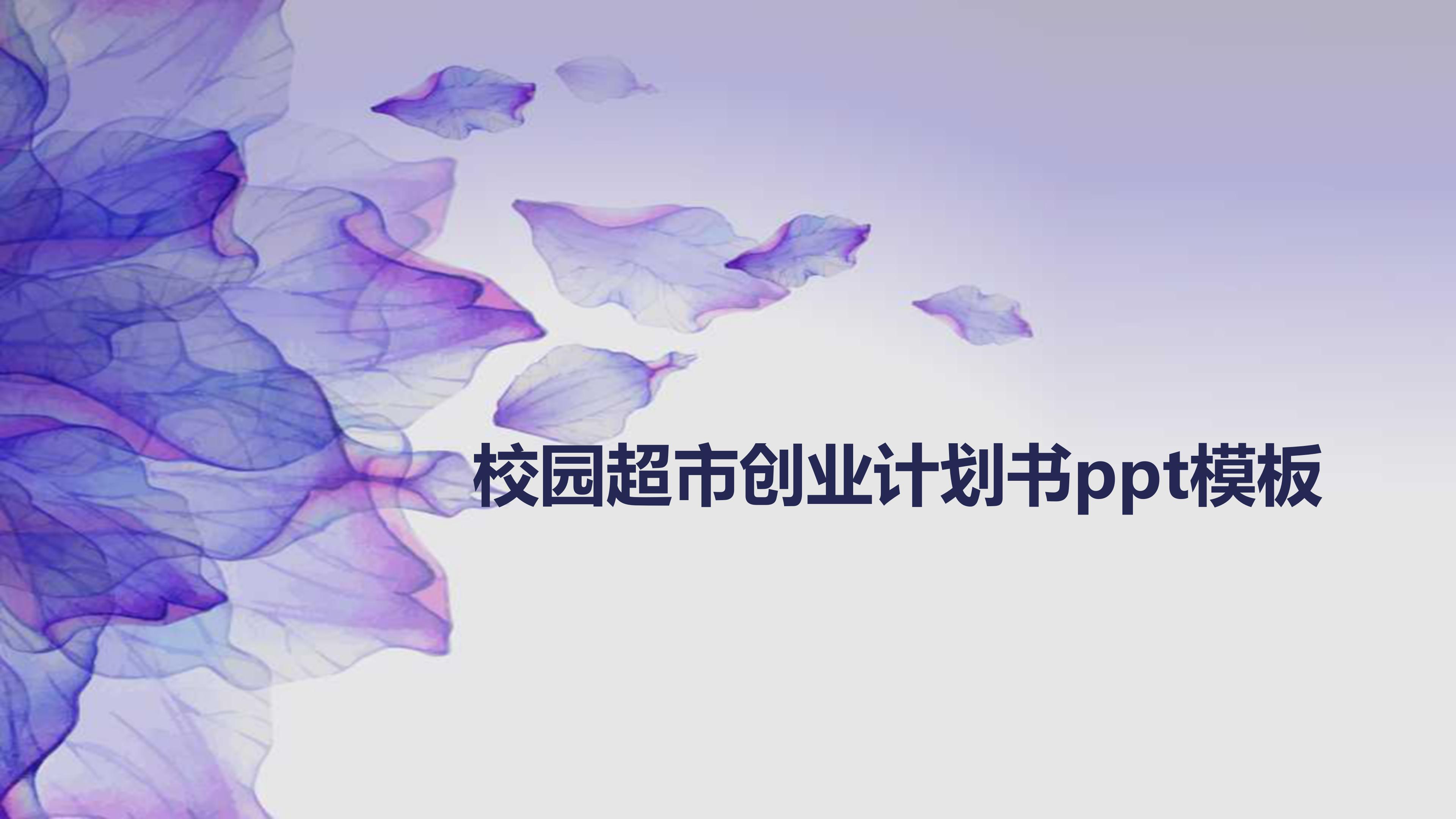 校园超市创业计划书ppt模板