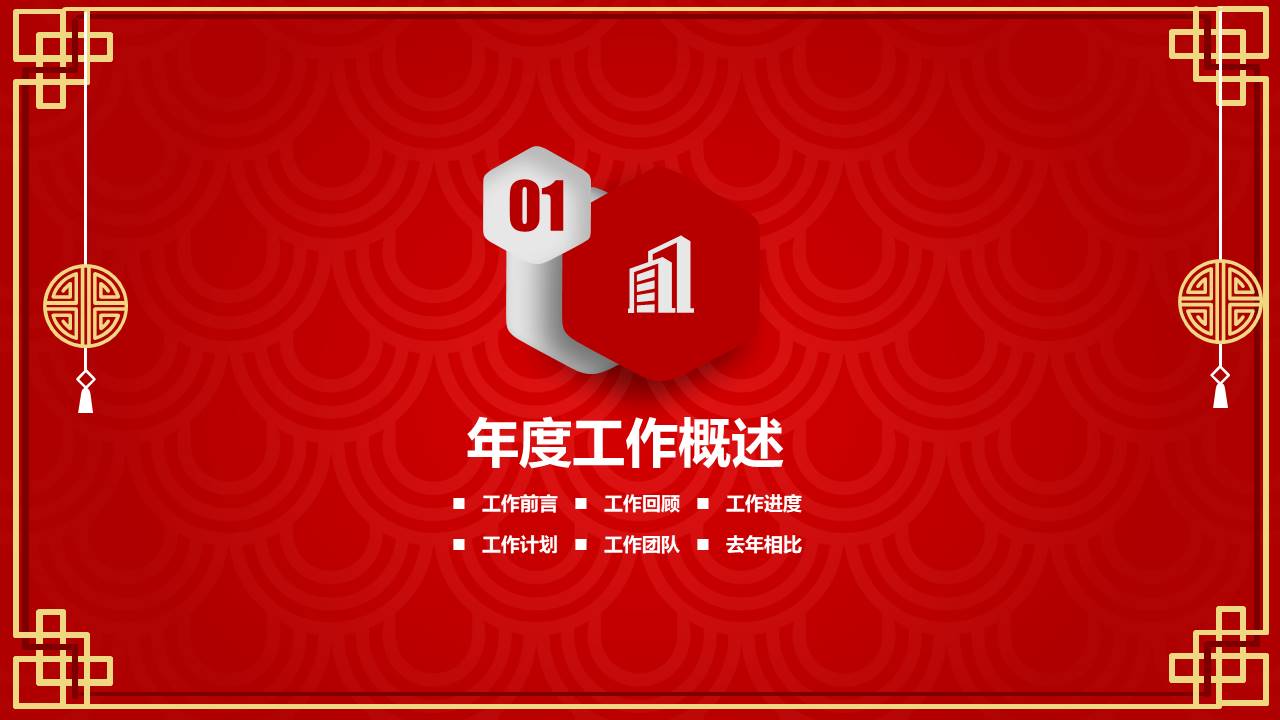 创意吉祥简约新年春节主题ppt模板