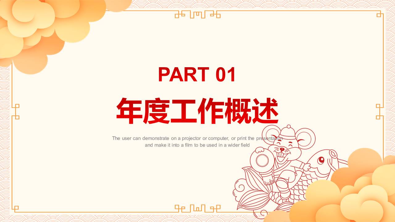 喜庆春节年终总结新年工作计划ppt模板