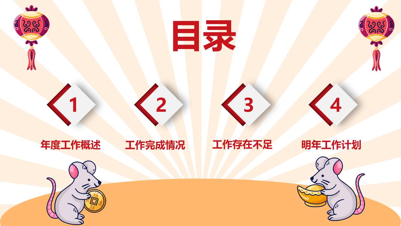 中国风春节主题年终总结新年工作计划ppt模板