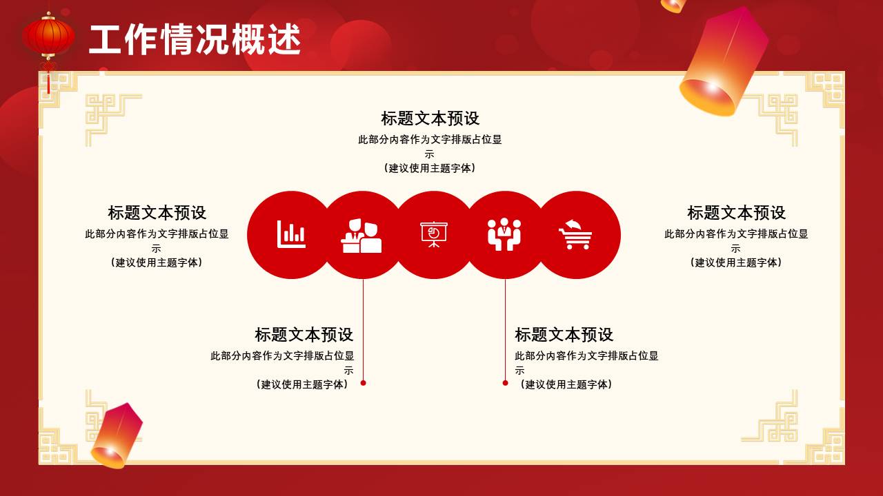 春节喜庆风格年终总结新年计划ppt模板