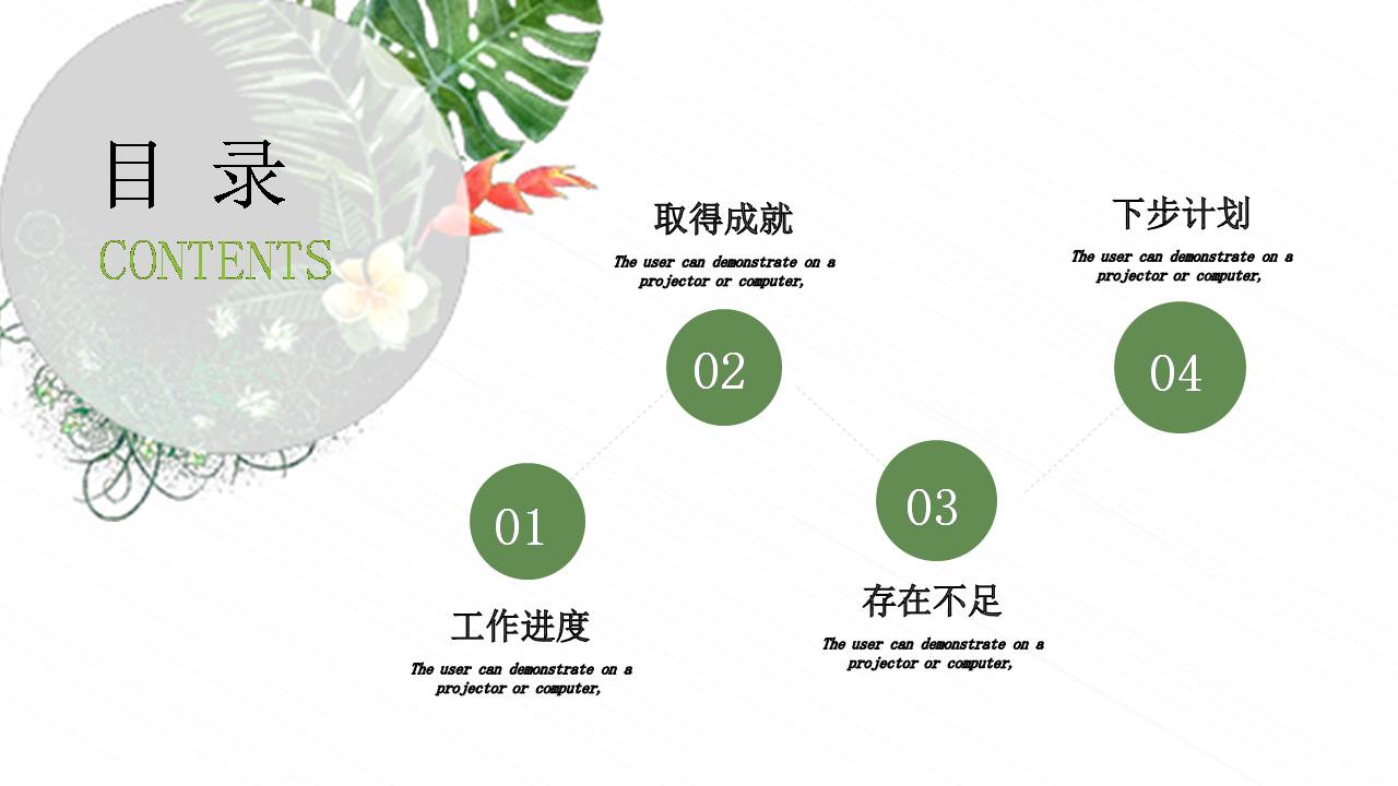 简约小清新文艺风工作总结ppt模板