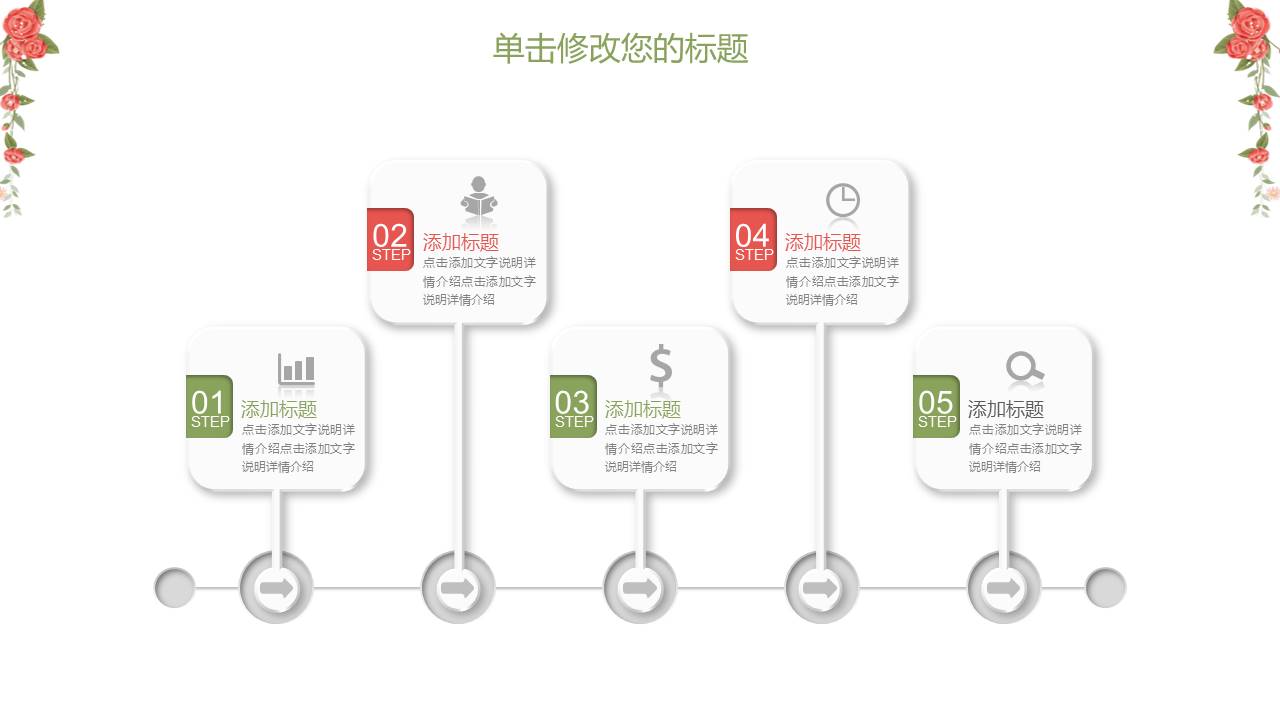 简约小清新文艺风工作总结ppt模板