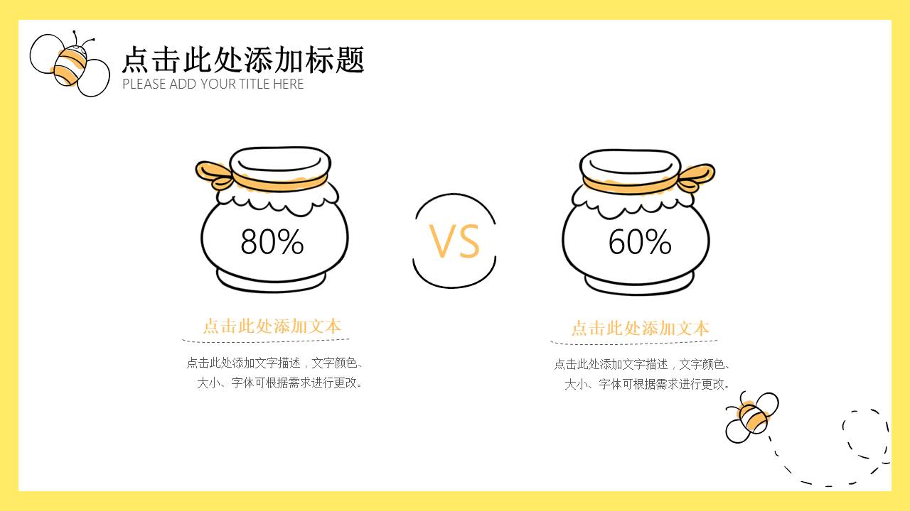 可爱卡通小蜜蜂PPT模板