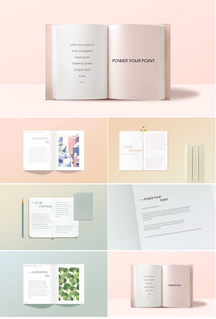 创意书本纸张文本PPT模板