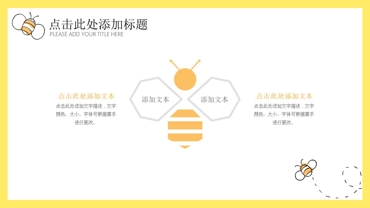 可爱卡通小蜜蜂PPT模板