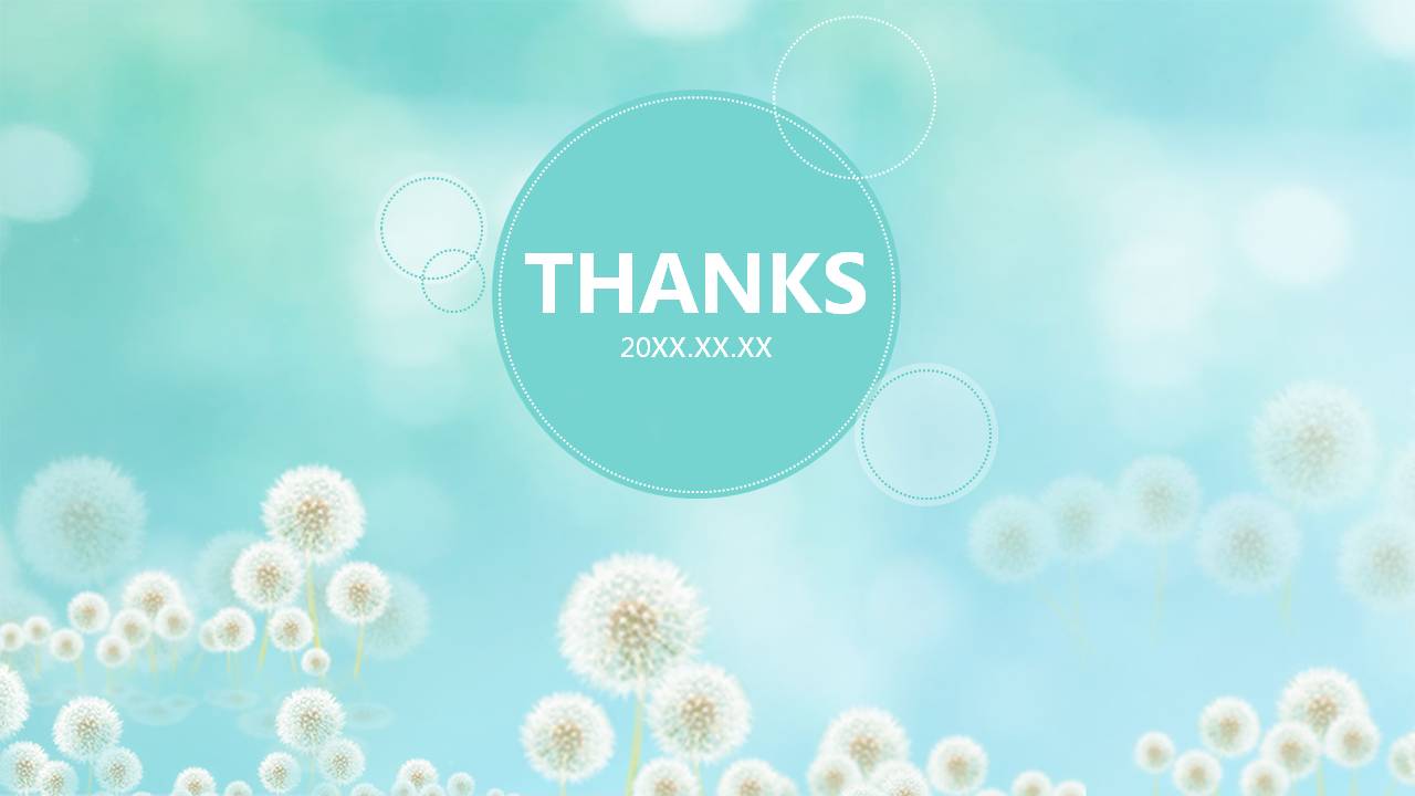 蓝色唯美小清新蒲公英PPT模板