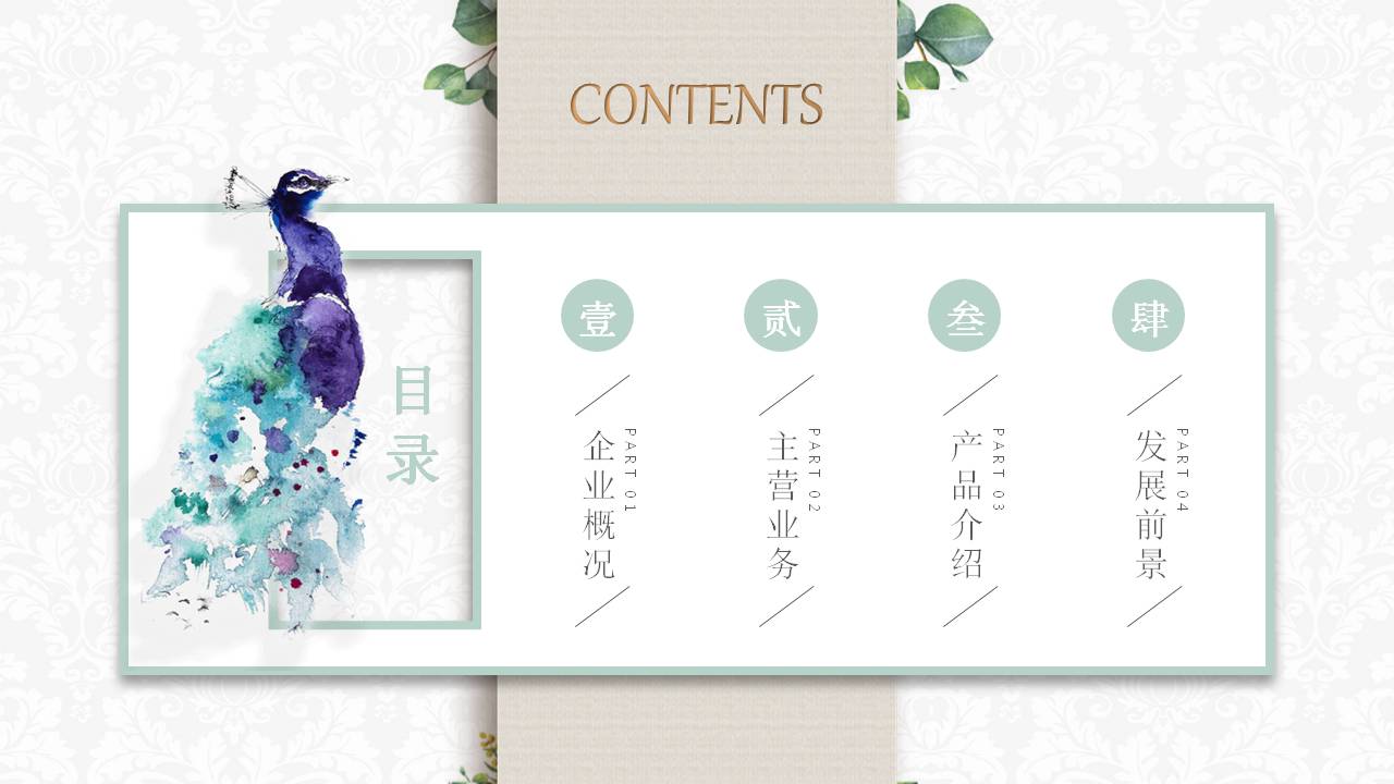 清新唯美绿叶叶子PPT模板