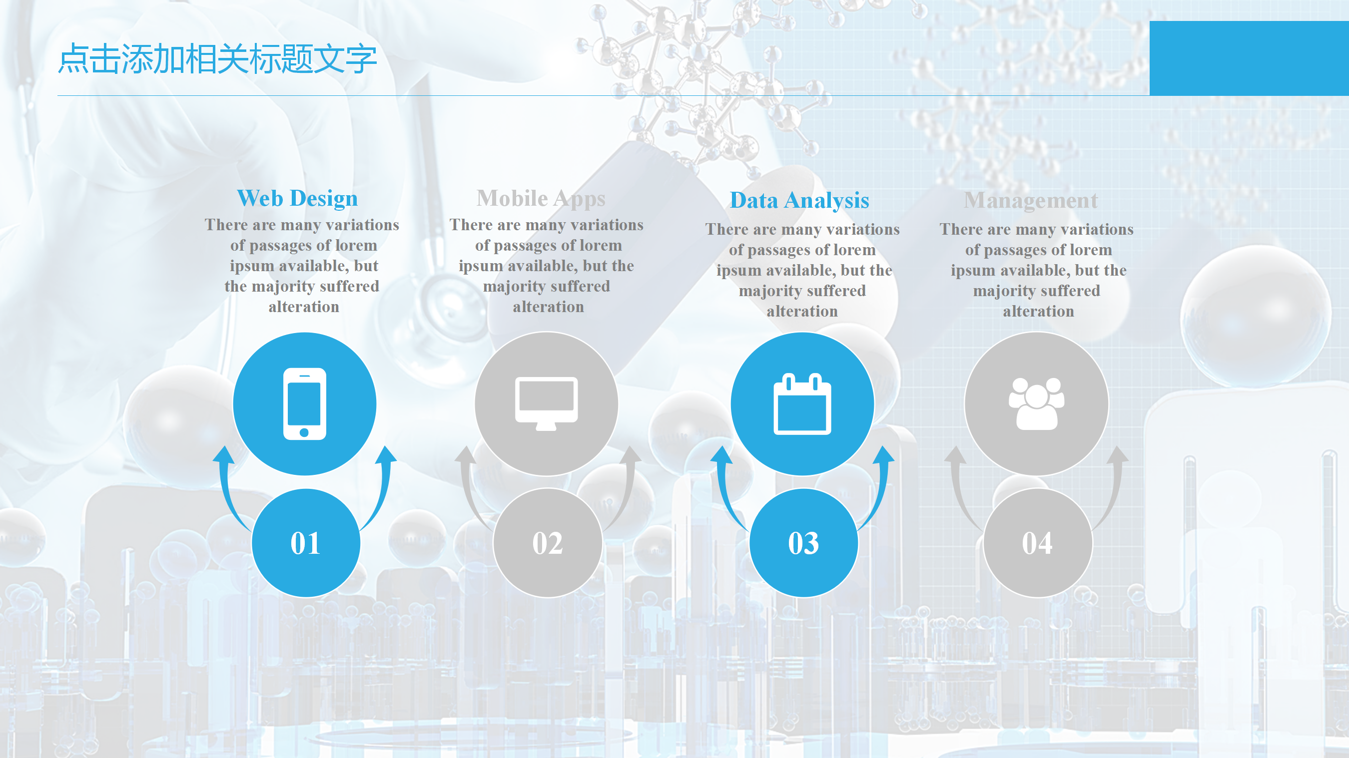 蓝色医学实验医疗行业PPT模板